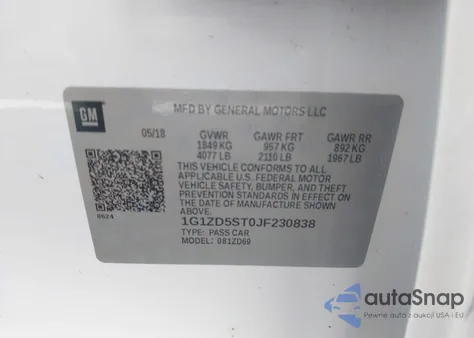 2018 Chevrolet Malibu Lt из США, поврежденный, VIN 1G1ZD5ST0JF230838